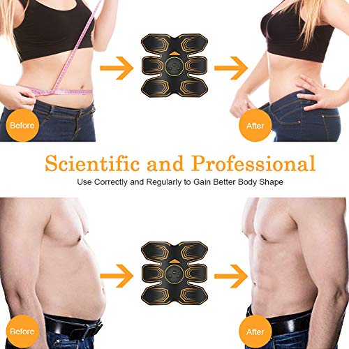 ANLAN Electroestimulador Muscular Abdominales, EMS Estimulador, Abdomen/Brazo/Piernas Entrenador Muscular con USB Recargable, 6 Modos y 10 Niveles de Intensidad (Hombres/Mujeres)