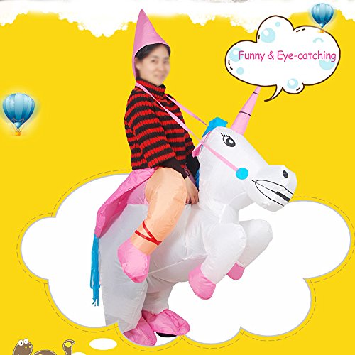 Anself - Disfraces Inflable De Unicornio Traje De Cosplay Fiesta,para Adulto 1.6m-1.8m