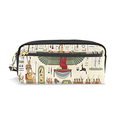 Antiguo Egipto Egipcio Lindo para Estudiante Chica Niño Niños Maquillaje cosmético Bolsa Estuche de lápices Bolígrafo Bolso estacionario Cremallera Bolsa Monedero