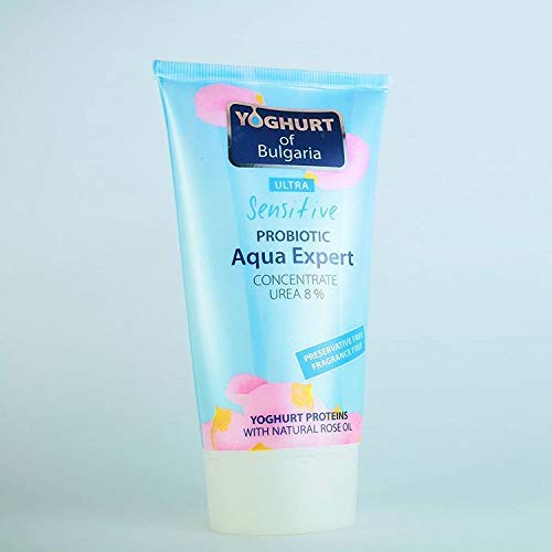 AQUA EXPERT Hidratante Concentrado con Probiótico, Urea 8% y aceite de rosas, crema facial y corporal para pieles muy sensibles, 150 ml