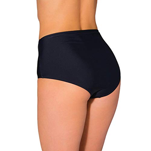 Aquarti Braguitas de Bikini de Talle Alto para Mujer, Negro, 48