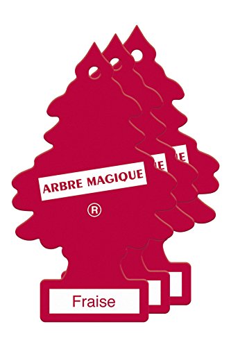 Arbre Magique PER90519 1 Pack de 3 Ambintadores Pino celulosa Aroma Fresa para Colgar Coche