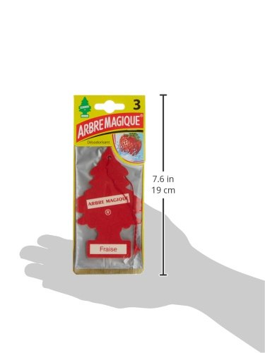 Arbre Magique PER90519 1 Pack de 3 Ambintadores Pino celulosa Aroma Fresa para Colgar Coche