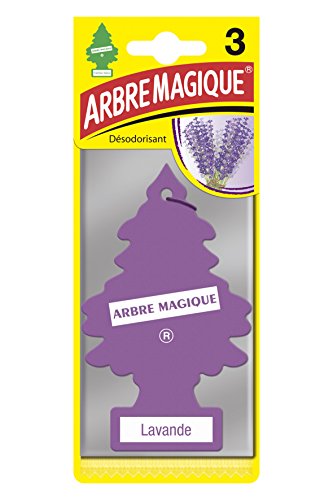 Arbre Magique PER90520 1 Pack de 3 Ambintadores Pino celulosa Aroma Lavanda para Colgar Coche