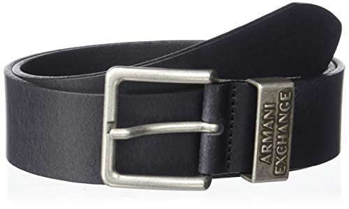 Armani Exchange Cowboy Cinturón, Negro (Nero - Black 00020), 100 (Talla del fabricante: 32) para Hombre