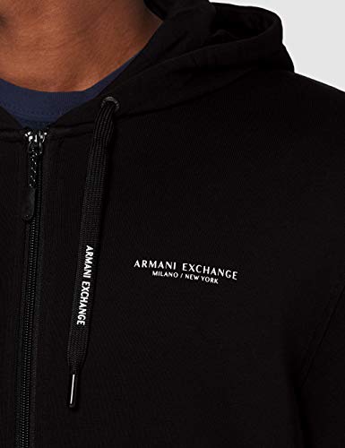 Armani Exchange Everyday French Terry Hoodie Capucha, Negro (Black 1200), XX-Large para Hombre