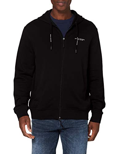 Armani Exchange Everyday French Terry Hoodie Capucha, Negro (Black 1200), XX-Large para Hombre