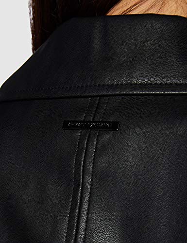 Armani Exchange Faux Leather Jacket Chaqueta de Cuero de imitación, Negro, L para Mujer