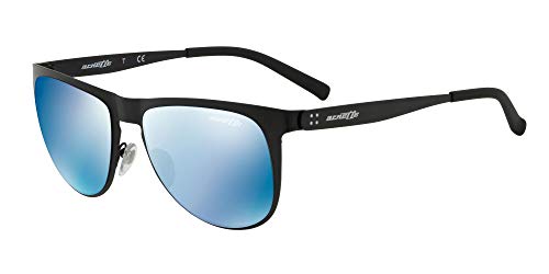 Arnette JONESER 3077 Hombres, Matte Black/Blue E Mirror Blue E, 55