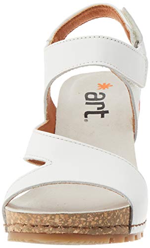 Art Güell, Sandalias con Punta Abierta para Mujer, Multicolor (White/Arena White/Arena), 38 EU