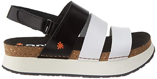 Art Mykonos, Sandalias con Punta Abierta para Mujer, Multicolor (Black/White Black/White), 40 EU