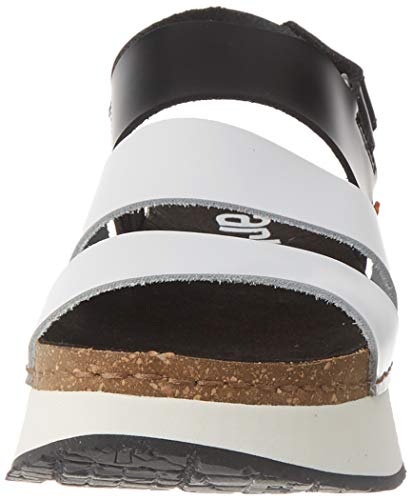 Art Mykonos, Sandalias con Punta Abierta para Mujer, Multicolor (Black/White Black/White), 40 EU