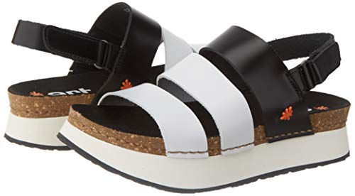 Art Mykonos, Sandalias con Punta Abierta para Mujer, Multicolor (Black/White Black/White), 40 EU