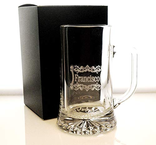 Arte-Deco Jarra DE Cerveza Stern GRABADA Y Personalizada con EL Texto Que Usted DESEE. Jarra 520 ML con Estuche, Regalo para cumpleaños, Hombre, Mujer y Cualquier celebración