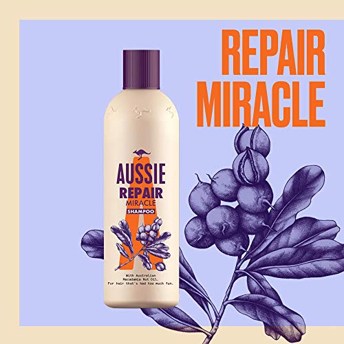 Aussie Shampoing Repair Miracle, pour Cheveux Secs et Abîmés, à L'Huile de Graines de Jojoba D'Australie, 300 ml