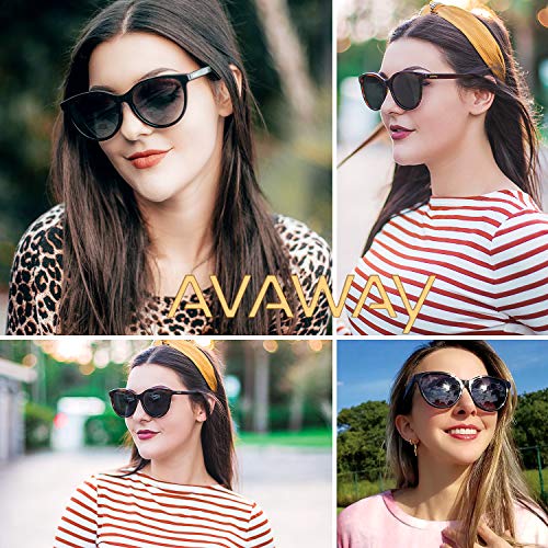 AVAWAY Retro Mujer Gafas De Sol Polarizadas Protección UV400 Acetato Marco