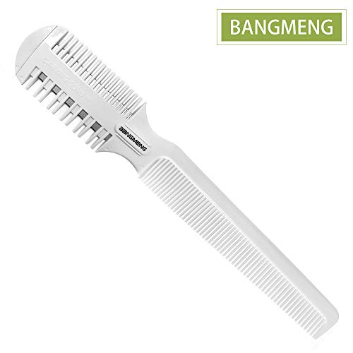 BANGMENG Peine cortador de pelo, afeitadora de pelo con peine, puntas abiertas para peinado, afeitadora de pelo de doble cara para corte y peinado de cabello fino y grueso.