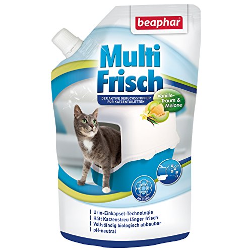 Beaphar Desodorante de Vainilla y melón para Gatos, Aroma Fresco para el Aseo de Gatos, Hace Que la Arena para Gatos dure más Tiempo, pH Neutro, 400 g