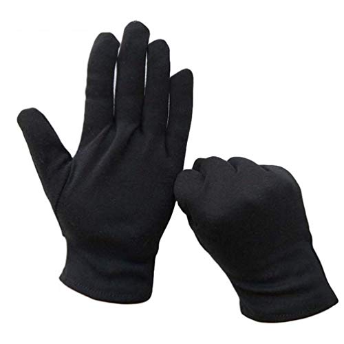 Beaupretty Guantes de Algodón para Manos Secas Guantes de Loción de Spa Guantes de Algodón Eczema para Dormir Inspección de Joyas Maquillaje 12 Pares (M)