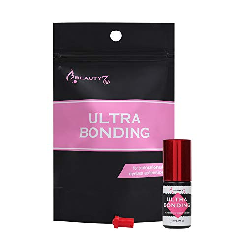 Beauty7 Extensión de Pegamento Ultra Adhesivo Pestañas Postizas Individuales 2-3 Segundos Secado Rápido 5ml