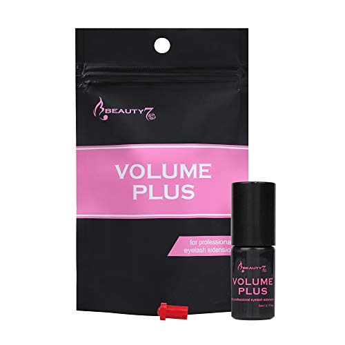 Beauty7 Volume Plus Negro Pegamento Adhesivo de Pestañas 0.5-1 Segundos de Secado Rápido para Extensión de Pestañas Postizas Individuales 5ml