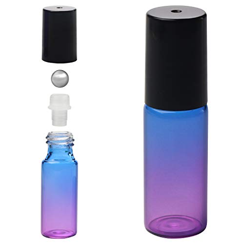 Belle Vous Envase de Roll On (Pack de 20) - Botes Cristal Roll On Color Verde y Azul 5ml Rellenable con Rodillo de Acero Inoxidable Frascos Cristal, Perfume y Regalos de Cosméticos - Incluye Gotero