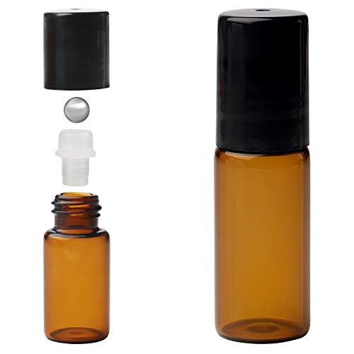 Belle Vous Envase de Roll On (Pack de 24) - Botes Cristal Roll On 3ml Rellenable con Rodillo de Acero Inoxidable Frascos Cristal Aceites Esenciales, Perfume y Regalos de Cosméticos - Incluye Gotero