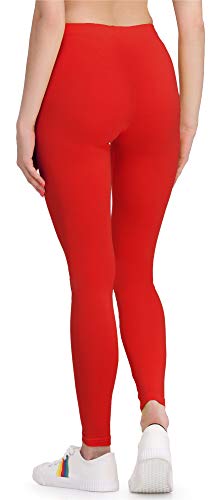 Bellivalini Leggins Mallas Deportivas Largas en Viscosa Mujer BLV50-147 (Rojo, L)