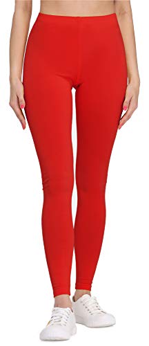 Bellivalini Leggins Mallas Deportivas Largas en Viscosa Mujer BLV50-147 (Rojo, L)