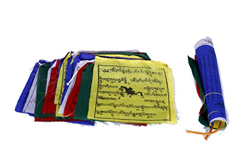 Bermoni Banderas budistas tibetanas del rezo Que agitan (Lungta) Mantras y Caballos del Viento- FH-FLAG-102(M1) …