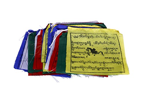 Bermoni Banderas budistas tibetanas del rezo Que agitan (Lungta) Mantras y Caballos del Viento- FH-FLAG-102(M1) …