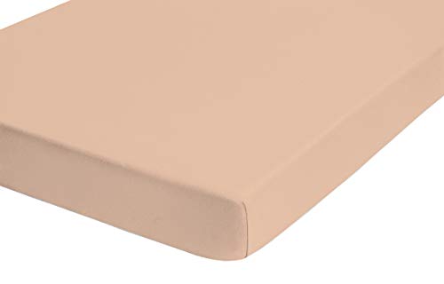 Biberna 2744/557/040 - Sábana bajera ajustable elástica, franela 100% algodón, ultrasuave e extensible, para una cama individual de 90 x 190 cm, hasta 100 x 200 cm, color beige