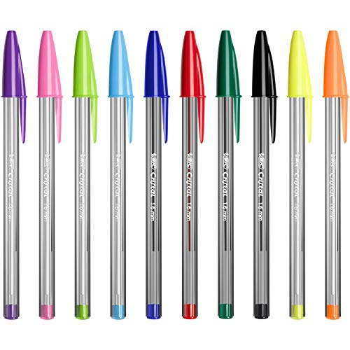 BIC Cristal Multicolour - Pack de 15 unidades, bolígrafos de punta ancha (1,6 mm), colores surtidos