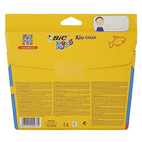 BIC Kids Kid Couleur Rotuladores Punta Media - Multicolor, Estuche de 18 Unidades