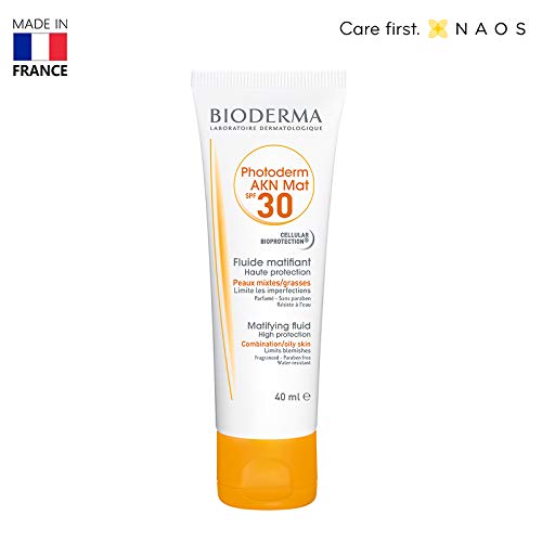 Bioderma Photoderm AKN Mat Fluide SPF 30 crema de protección solar Cara 40 ml - Cremas de protección solar (Cara, 40 ml, Nutritiva, Protección, Piel grasosa, Tubo, 1 pieza(s))