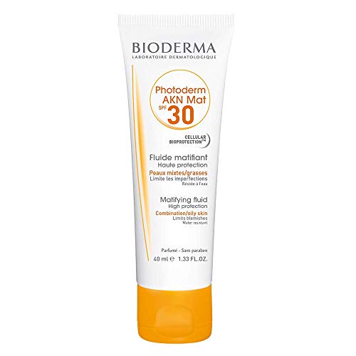 Bioderma Photoderm AKN Mat Fluide SPF 30 crema de protección solar Cara 40 ml - Cremas de protección solar (Cara, 40 ml, Nutritiva, Protección, Piel grasosa, Tubo, 1 pieza(s))