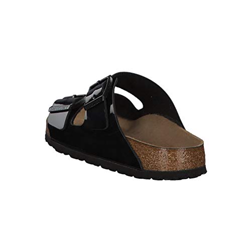 Birkenstock Arizona Birko-flor - Mules Mujer, Negro (Vernis Noir), 43