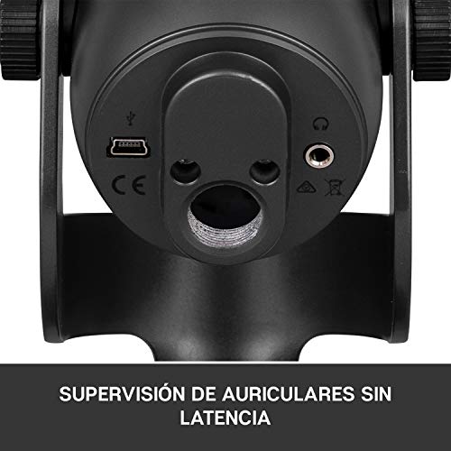 Blue Microphones Yeti - Micrófono USB para grabación y streaming en PC y Mac, 3 cápsulas de condensador, 4 patrones de captación, Salida de auriculares y control de volumen, color Negro (Blackout)