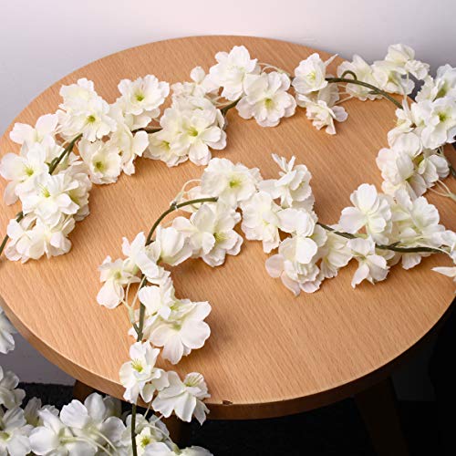 Bluelover Artificial De Flores De Cerezo Flor Colgante Guirnaldas De Vid Casa Decoraciones De Boda - Rosa