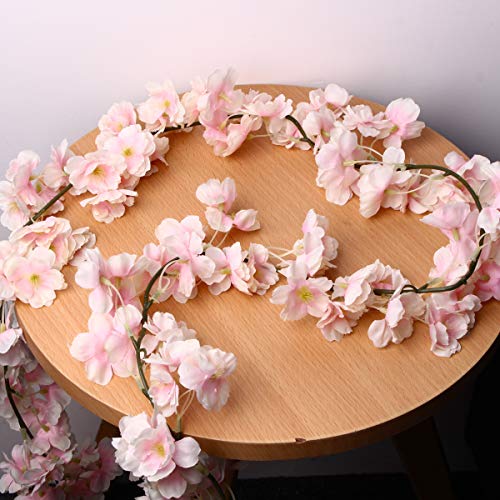 Bluelover Artificial De Flores De Cerezo Flor Colgante Guirnaldas De Vid Casa Decoraciones De Boda - Rosa