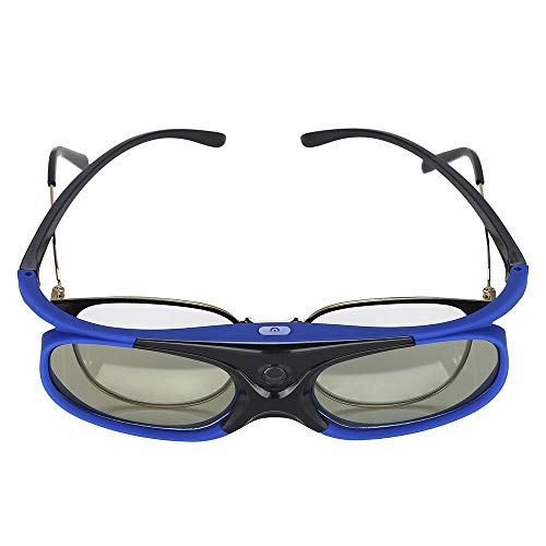 BOBLOV 3D Gafas Activas de Obturador, 96-144Hz 3D Gafas DLP-Link para DLP Proyector Optoma/BenQ/Sharp/Acer/Samsung/Mitsubishi/ViewSonic/LG ect (Azul)