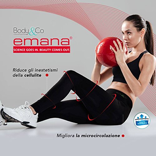 Body&Co Legging Deportivo Push-Up Emana Anti-cansancio Anti-Celulitis reafirmante Tejido Moldeador estimula la microcirculacion