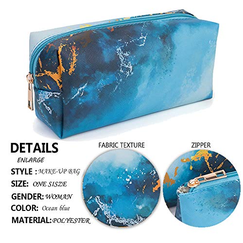 Bolsa de aseo cosmetica,para llevar maquillaje fundamental de bolsa de aseo portátil impermeable de bolsa de organizador viaje diaria organizador de artículos de aseo al aire libre,azul