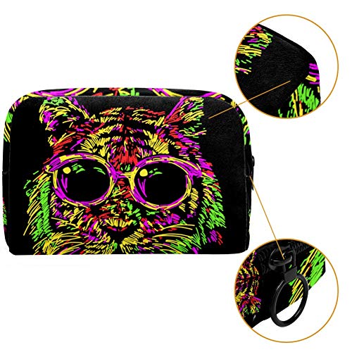 Bolsa de aseo de tigre colorida abstracta – Organizador de maquillaje grande para hombres y mujeres