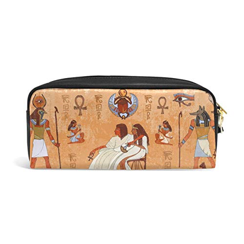 Bolsa de maquillaje cosmético Antiguo Egipto Pastor egipcio para estudiante Chica Niño Niños Estuche de lápices Bolígrafo Bolso estacionario Bolsa Monedero Cremallera