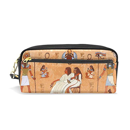 Bolsa de maquillaje cosmético Antiguo Egipto Pastor egipcio para estudiante Chica Niño Niños Estuche de lápices Bolígrafo Bolso estacionario Bolsa Monedero Cremallera