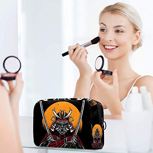 Bolso cosmético del Maquillaje Samurai Bolsa de Viaje organizadora de Neceser Maquillaje Gran Capacidad para señoras perezosas 18.5x7.5x13cm