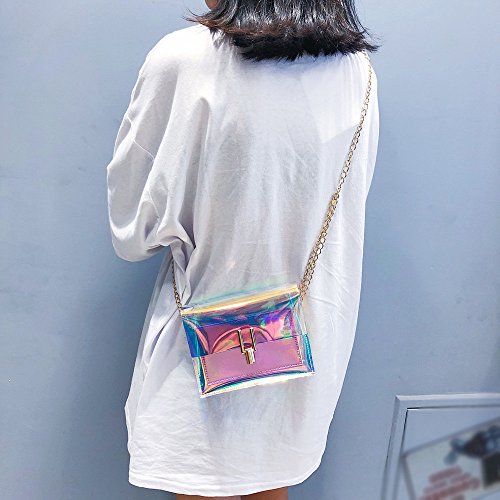 Bolso Mochila Mujer Casual,Sonnena Moda Mujer Láser Transparente Crossbody Bolsas Bolsos Mensajero Bolsa de Hombro Bolsa de Playa