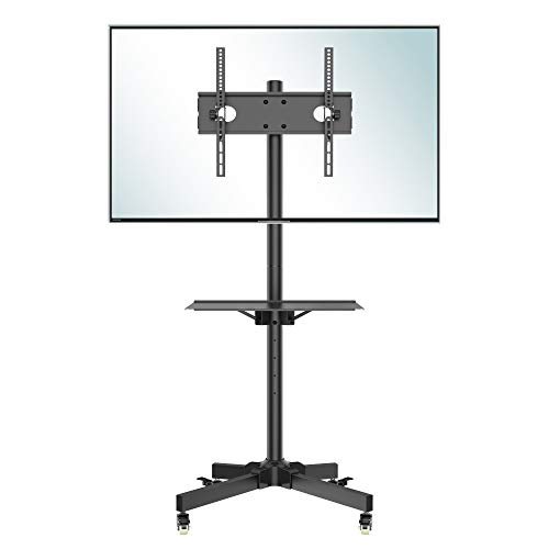 BONTEC Soporte TV Ruedas Soporte TV Suelo para 23-55 Pulgadas Plasma/LCD/LED Soportes TV de Pie para Pantalla Plana Móvil Carro de Exhibición Trole, Máx. VESA 400x400 mm