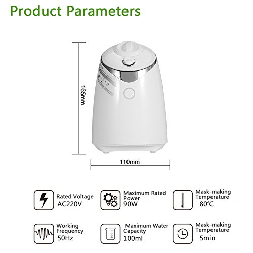 BOQUITE Face Mask Maker,Máquina de máscara de fruta Herramienta de mascarilla 4 tipos DIY Natural Fruit Vegetable Maker Facial Care Fresh Collagen Beauty Machine(Blanco)